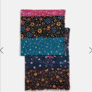 - Coach Mixed Floral Print Oblong Scarf